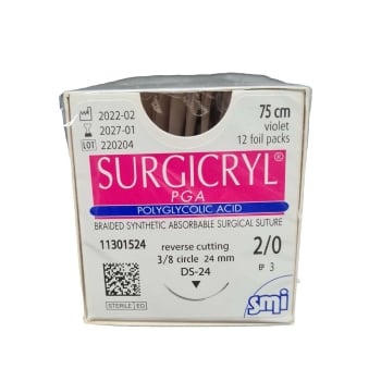 Surgicryl PGA 2-0 24mm 75cm Violet